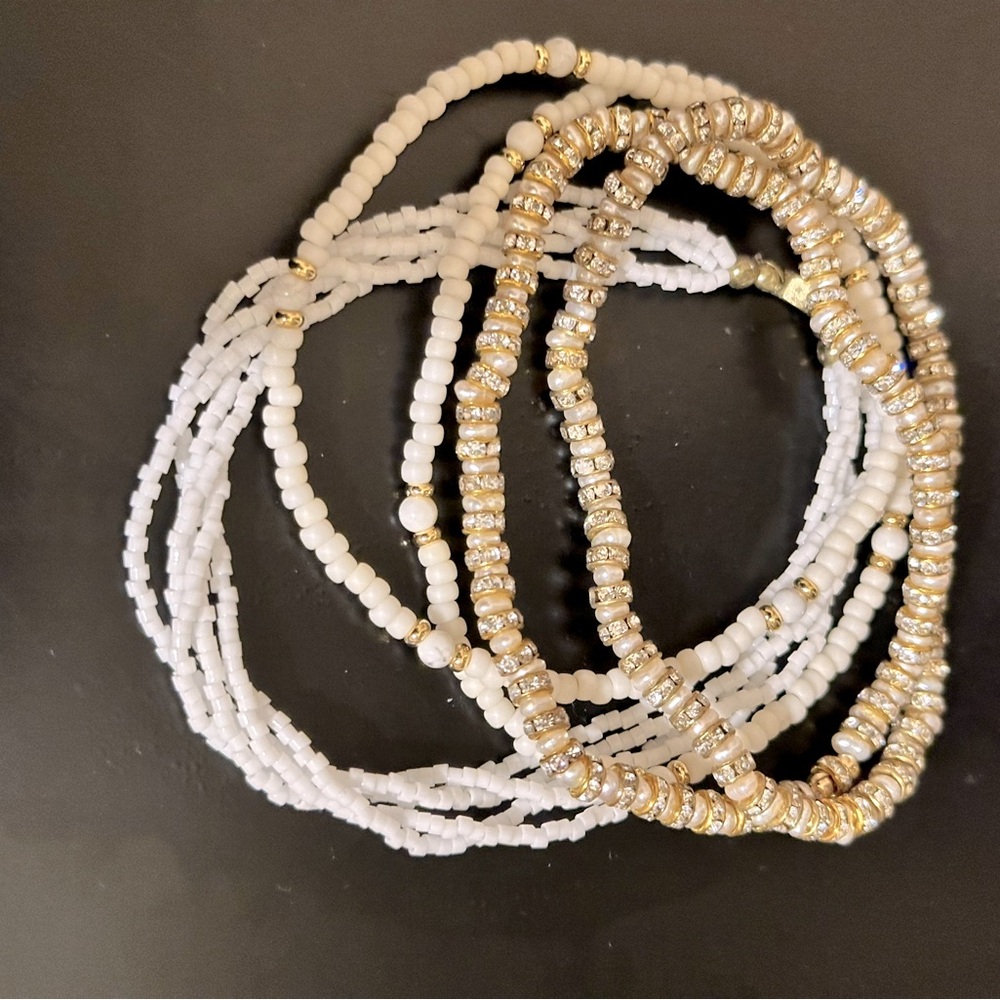 White and Gold Bracelets
